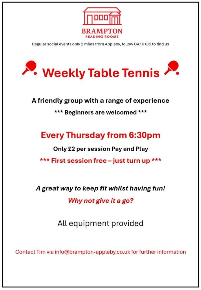 Weekly Table Tennis