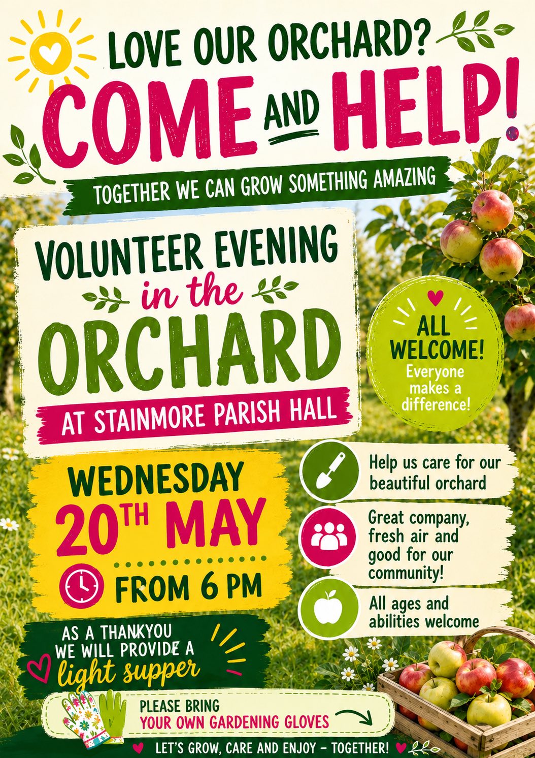 Stainmore Parish Hall Volunteer Evening in the Orchard