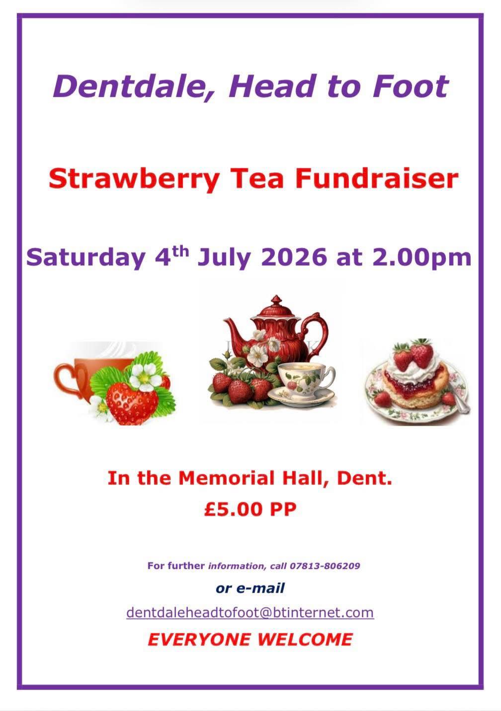 Dentdale, Head to Foot Strawberry Tea Fundraiser