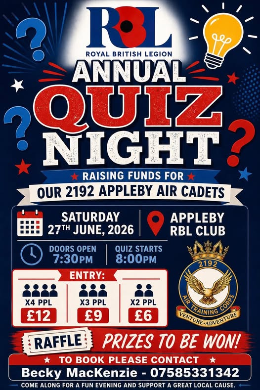 Appleby Royal British Legion Annual Quiz Night
