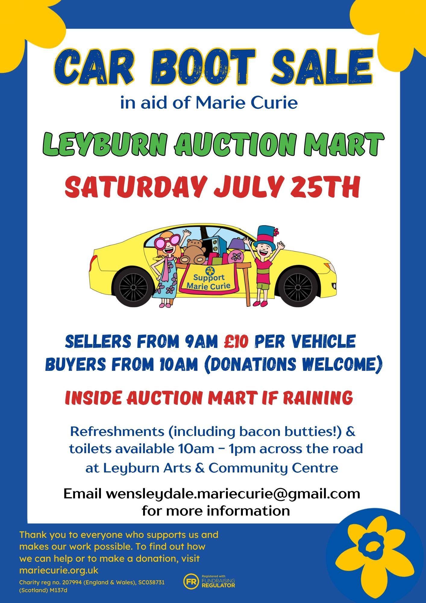 Car Boot Sale in aid of Marie Curie