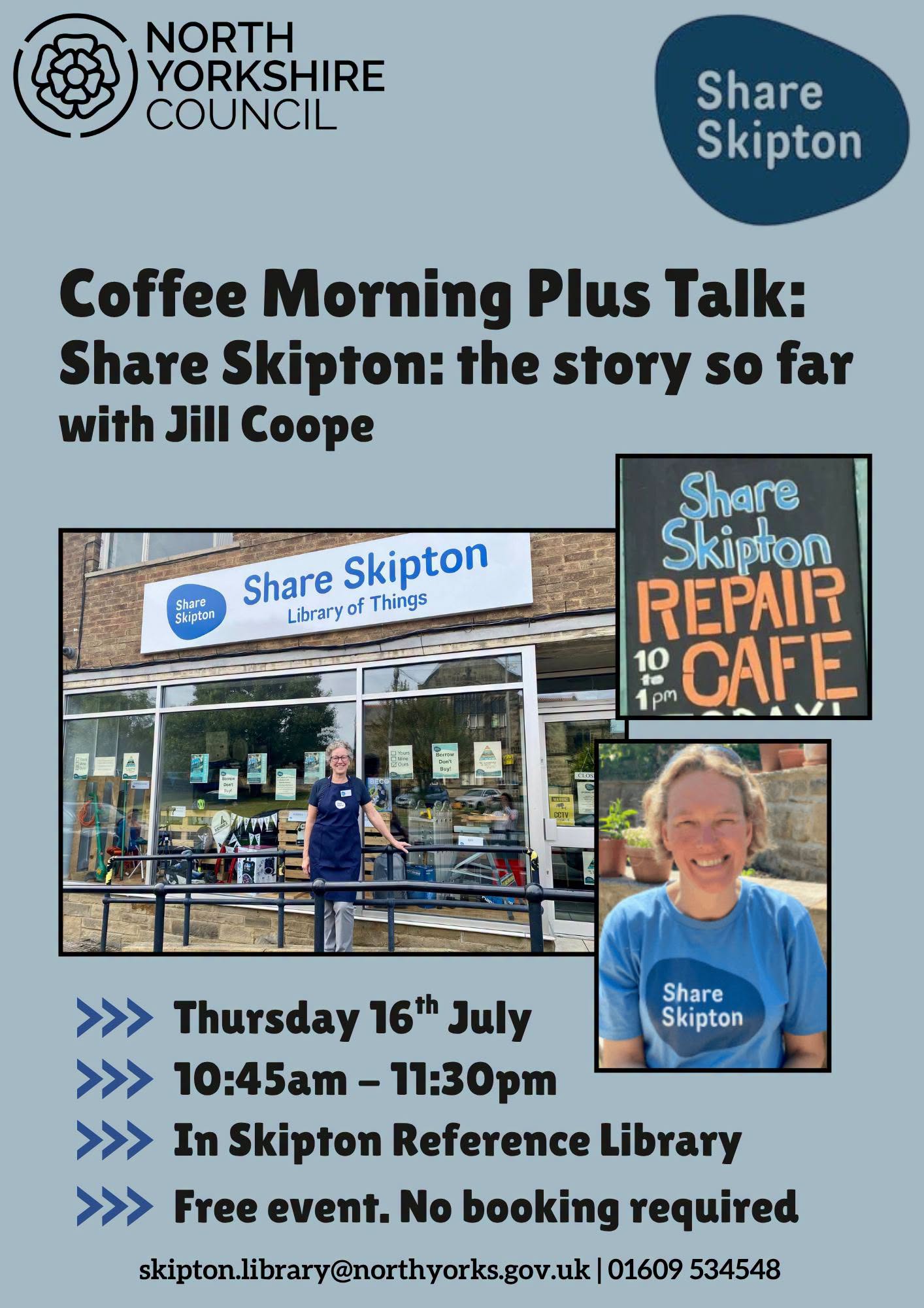 Coffee Morning Plus Talk: Share Skipton: the story so far with Jill Coope