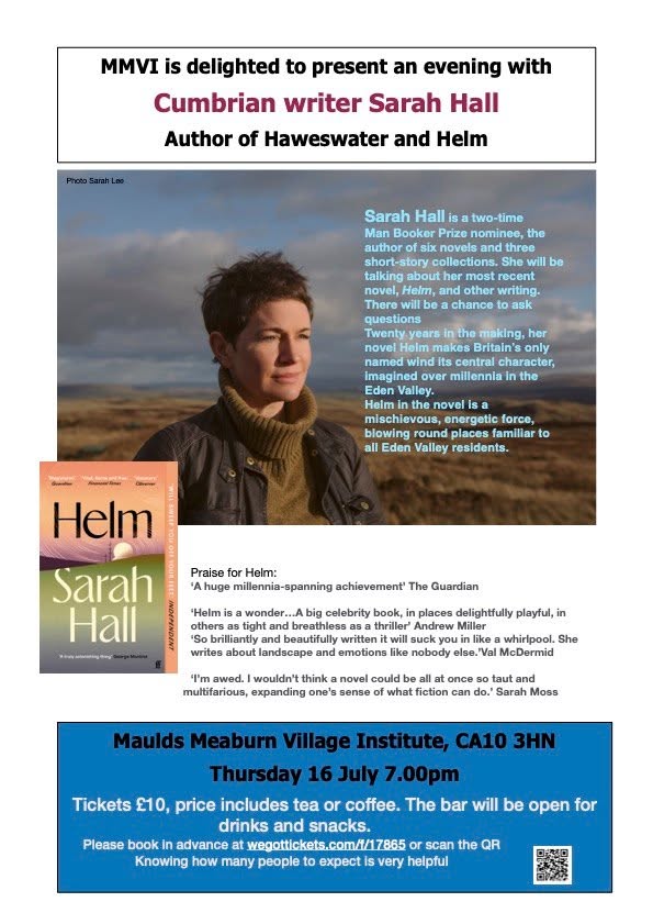 An Evening with Cumbrian Writer Sarah Hall