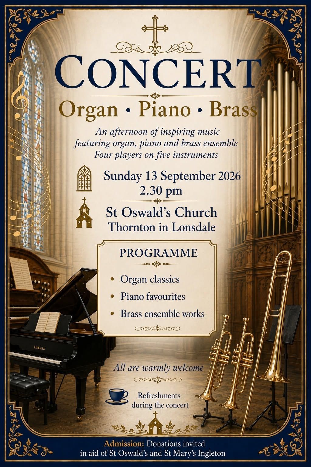 Organ piano and brass concert