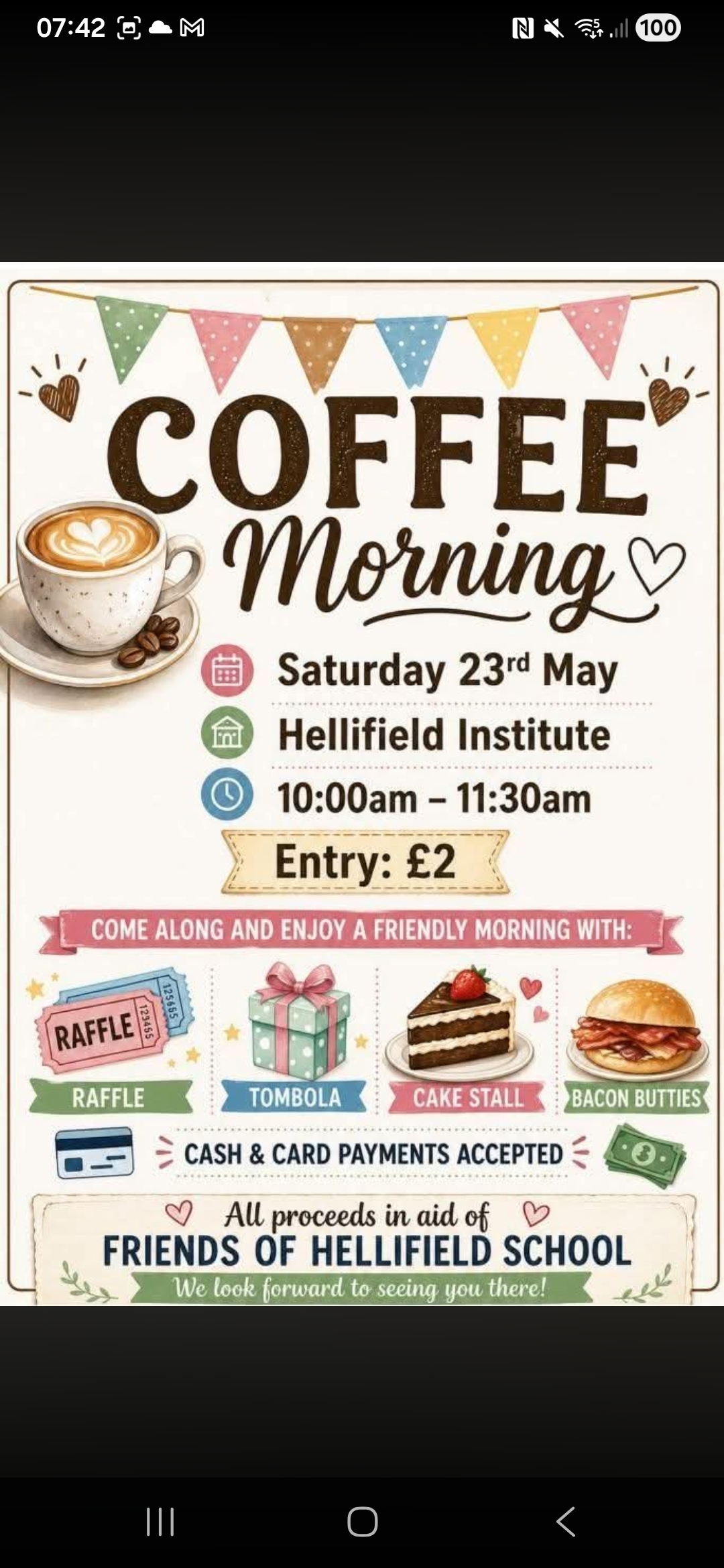 Fundraising Coffee Morning with Friends of Hellifield School