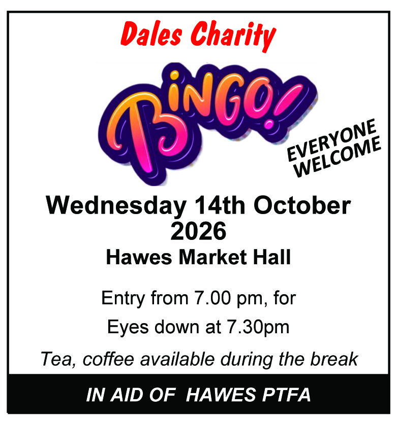 Bingo Night for Hawes PFTA - all welcome