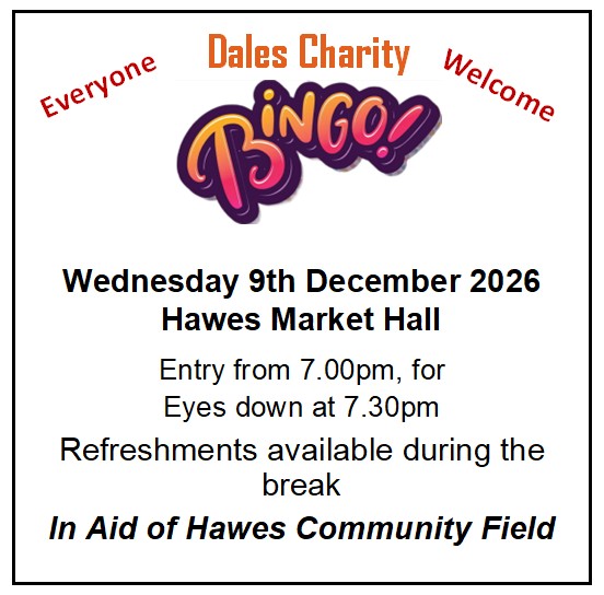 Bingo Night for Hawes Community Field - all welcome